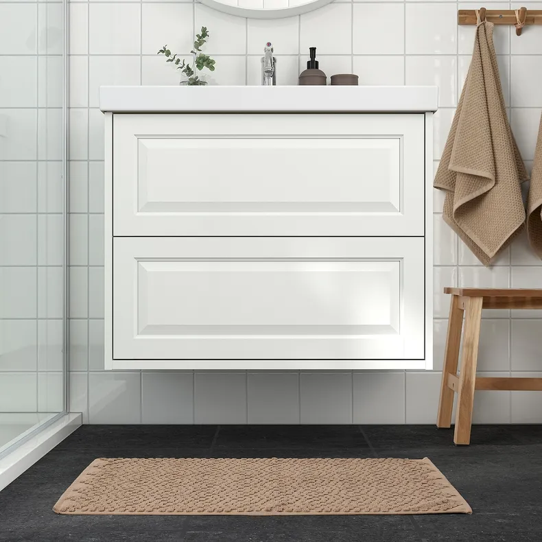 IKEA FJÄLLKATTFOT ФЙЕЛЛКАТТФОТ, килимок для ванної кімнати, бежевий, 50x80 см 105.800.27 фото №3