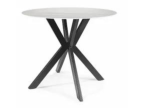 Стол обеденный SIGNAL TALIA белый мрамор / черный, 90x90 фото