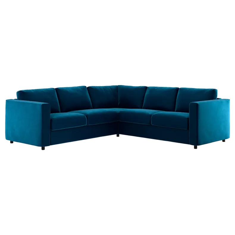 IKEA VIMLE ВИМЛЕ, 4-местный угловой диван, Джупарп темно-зелено-голубой 494.341.34 фото №1