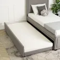 Кровать односпальная бархатная MEBEL ELITE ELIF Velvet, 90x200 см с дополнительным спальным местом, серый фото thumb №4