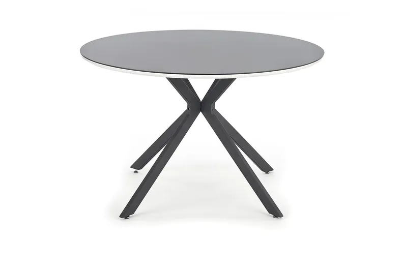Стол кухонный круглый HALMAR AVELAR 120x120 см, столешница - черная/белая, ножки - черные фото №3