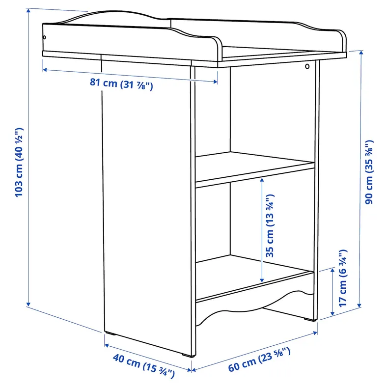 IKEA SMÅGÖRA СМОГЁРА, пеленальный столик / стеллаж, белый 504.608.86 фото №4