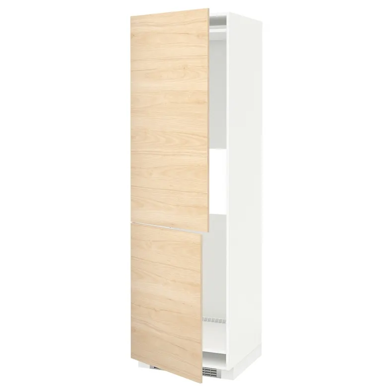 IKEA METOD МЕТОД, выс шкаф д / холодильн или морозильн, белый / аскерсундский узор светлый ясень, 60x60x200 см 992.048.09 фото №1