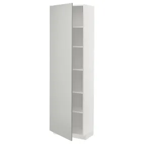 IKEA METOD МЕТОД, висока шафа із полицями, білий / Хавсторп світло-сірий, 60x37x200 см 695.389.65 фото