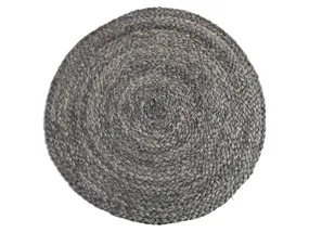 BRW тканий килимок з кукурудзяної соломи сірий 091335 фото