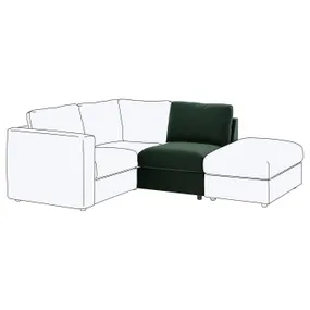 IKEA VIMLE ВІМЛЕ, чохол для 1-місної секції, Джупард темно-зелений 605.172.60 фото