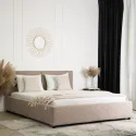 Ліжко двоспальне оксамитове MEBEL ELITE INEZ Velvet, 160x200 см, бежевий фото thumb №2