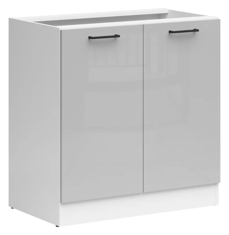 BRW Базовый шкаф для кухни Junona Line 80 см светло-серый глянец, светло-серый глянец D2D/80/82_BBL-BI/JSZP фото №2