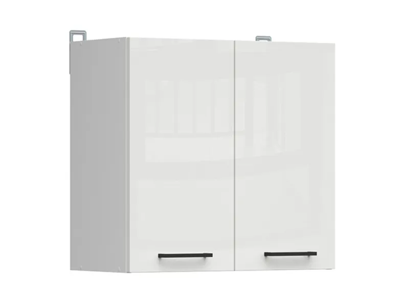 BRW Кухонный верхний шкаф Junona Line 80 см двухдверный мел глянец, белый/мелкозернистый белый глянец G2D/80/57-BI/KRP фото №2