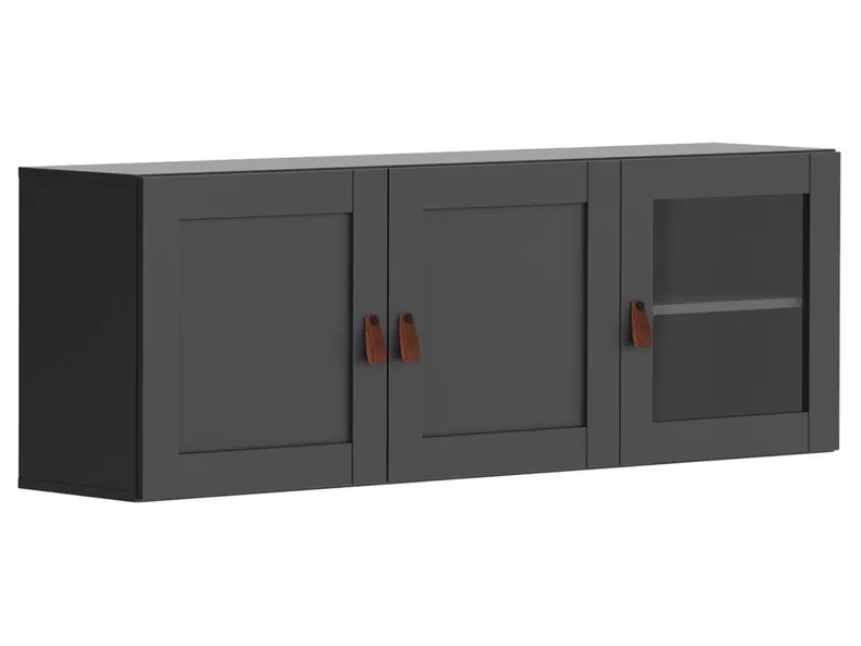 BRW Подвесной шкаф Modeo 150 см с 3 дверцами графит SFW/150/50/30_6-GF/GF фото №1
