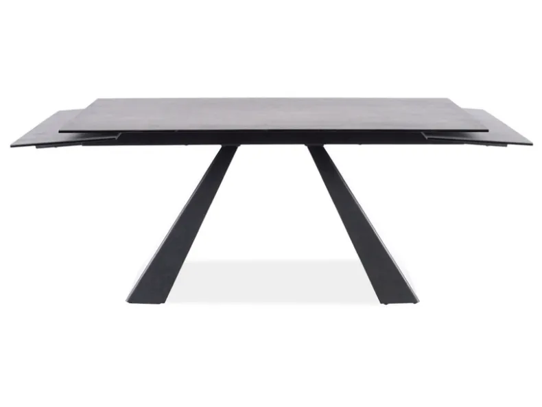 Стол обеденный раскладной SIGNAL SALVADORE, серый мрамор / черный матовый, 90x180 фото №5