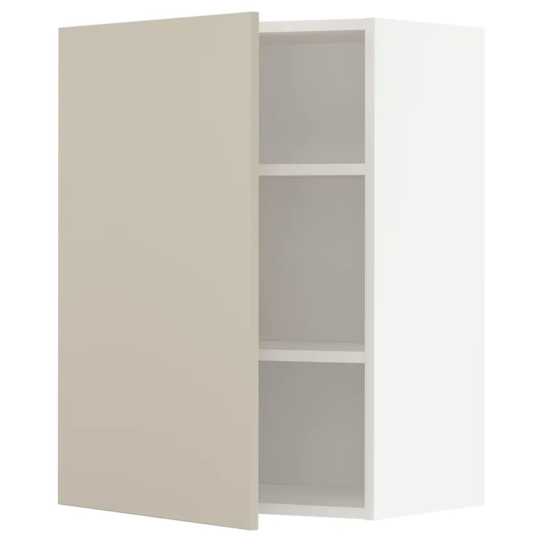 IKEA METOD МЕТОД, навесной шкаф с полками, белый / гавсторпский бежевый, 60x80 см 694.546.25 фото №1