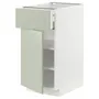IKEA METOD МЕТОД / MAXIMERA МАКСИМЕРА, напольный шкаф с ящиком / дверцей, белый / светло-зеленый, 40x60 см 494.869.29 фото