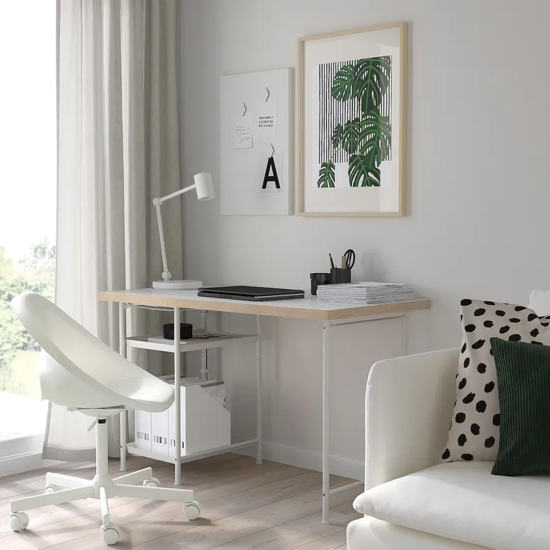 IKEA LAGKAPTEN ЛАГКАПТЕН / SPÄND СПЭНД, письменный стол, белый/антрацит, 120x60 см 295.636.12 фото №5
