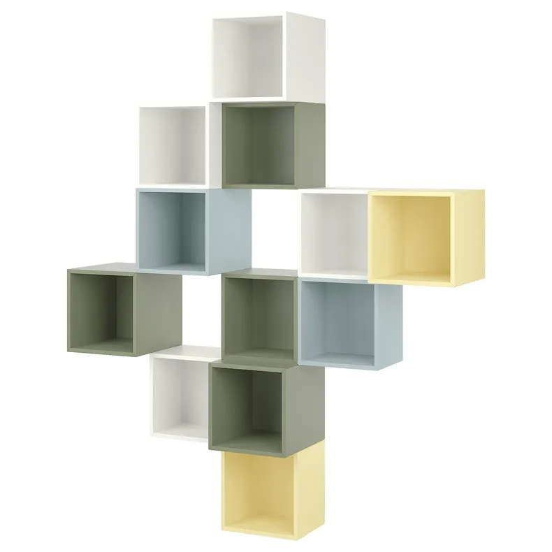 IKEA EKET ЕКЕТ, настінна комбінація шаф, різнокольоровий/білий, 175x35x210 см 995.215.67 фото №1