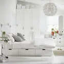 IKEA NORDLI НОРДЛИ, кровать с отд д / хранения и матрасом, белый / Валевог средней жесткости, 140x200 см 495.376.84 фото thumb №3