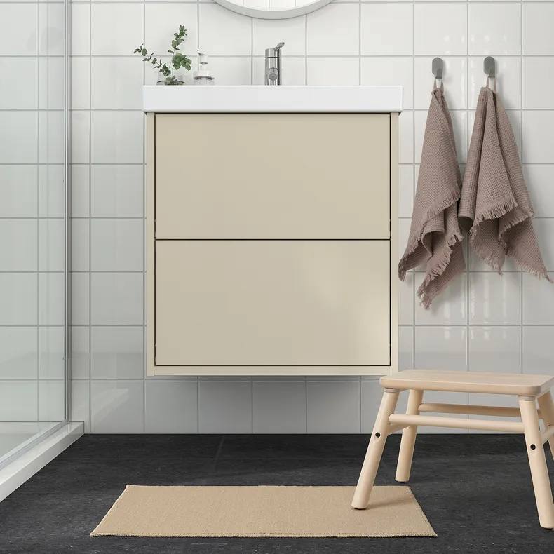 IKEA FINTSEN ФІНСТЕН, килимок для ванної кімнати, бежевий, 40x60 см 205.819.03 фото №3