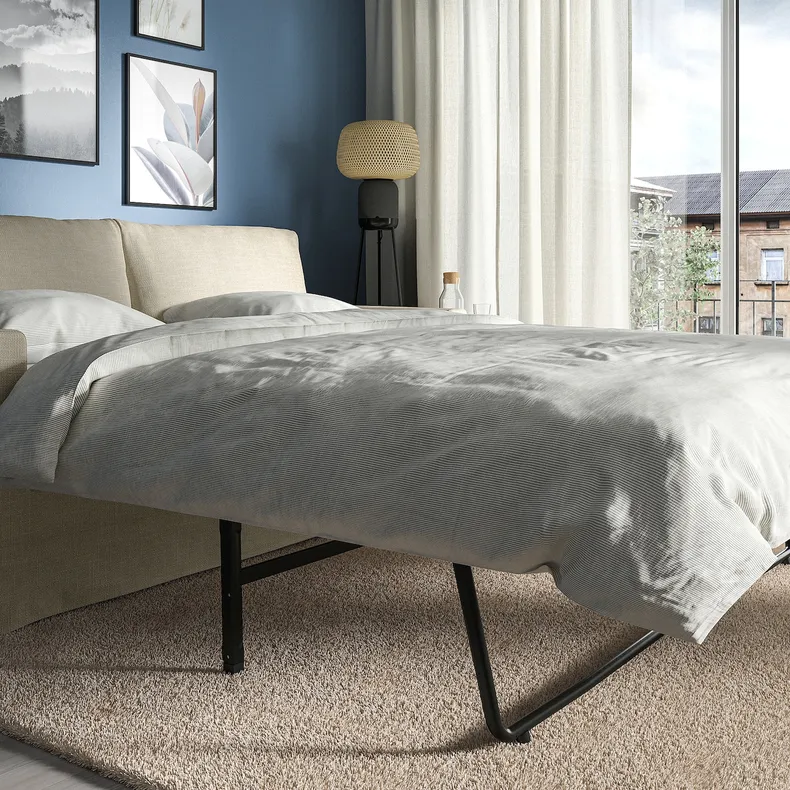 IKEA HYLTARP ХЮЛЬТАРП, 2-місний диван-ліжко, Hemmesta світло-бежевий 495.148.71 фото №4