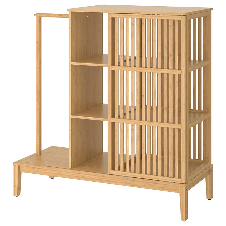 IKEA NORDKISA НОРДКИЗА, открытый гардероб / раздвижная дверь, бамбук, 120x123 см 304.394.76 фото №1
