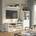 IKEA KALLAX КАЛЛАКС / LACK ЛАКК, шкаф для ТВ, комбинация, белый, 224x39x147 см 095.521.72 фото thumb №2