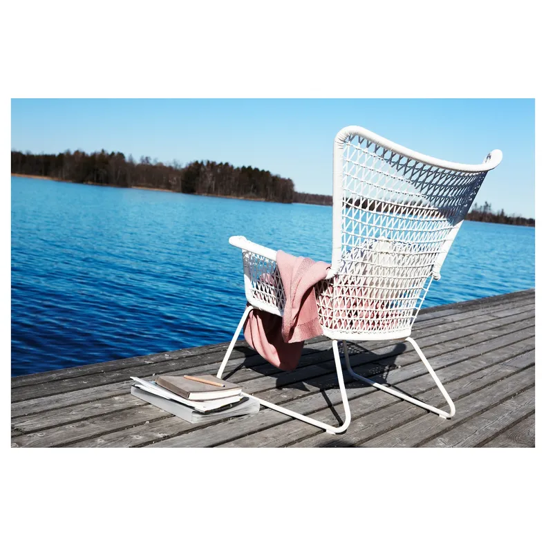 IKEA HÖGSTEN ХЭГСТЕН, садовое кресло, белый 502.098.65 фото №4