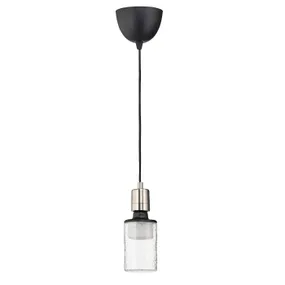 IKEA SKAFTET СКАФТЕТ / MOLNART МОЛЬНАРТ, підвісний світильник із лампою, Нікельована тканина / візерунок у формі трубки 895.280.36 фото