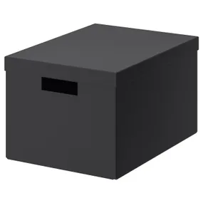 IKEA TJENA ТЙЕНА, коробка для зберігання з кришкою, чорний, 25x35x20 см 303.954.77 фото