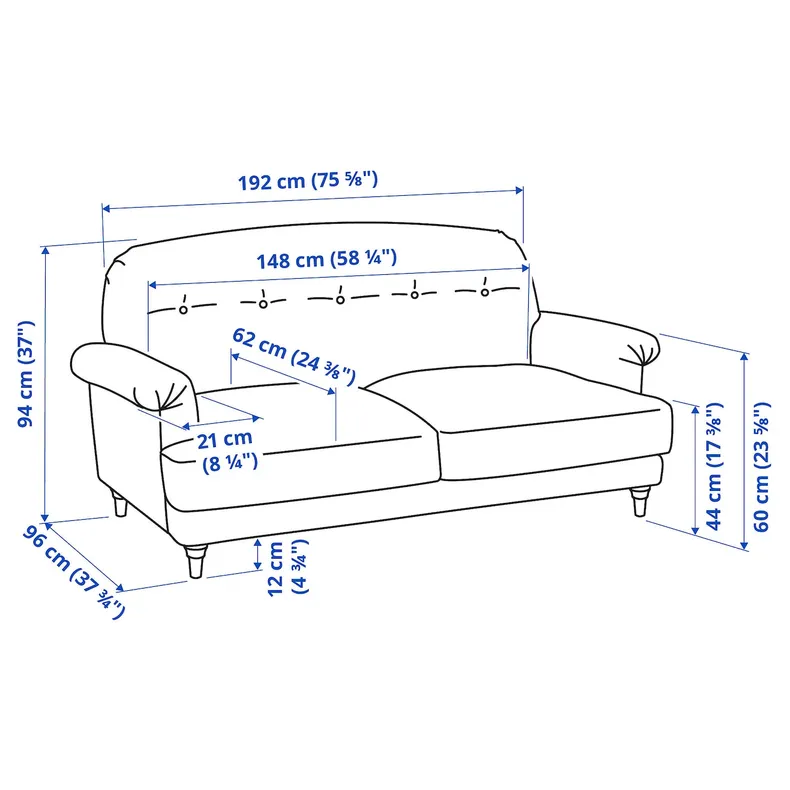 IKEA ESSEBODA ЕССЕБОДА, 2-місний диван, КНЕБЕКК антрацит / коричневий 494.434.78 фото №11