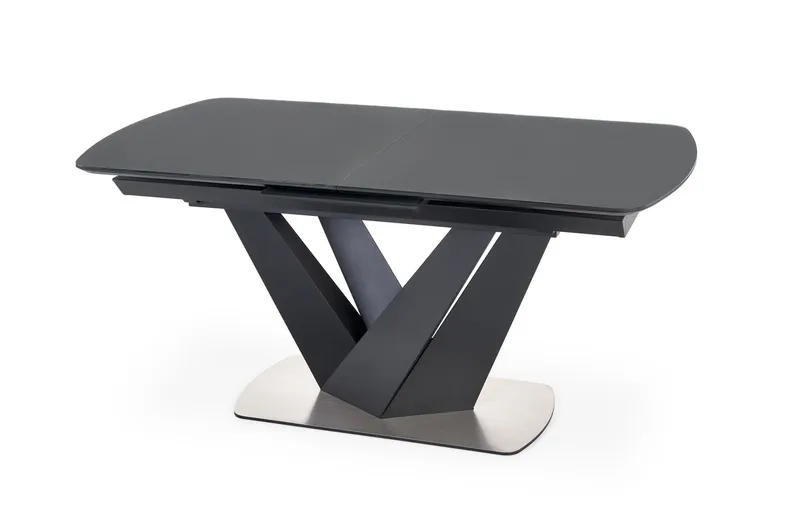 Обеденный стол раскладной HALMAR PATRIZIO 160-200x90 см, столешница - темный ясен, ножка - черный фото №10