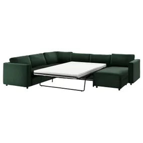 IKEA VIMLE ВИМЛЕ, угловой диван-кровать, 5-местный, с шезлонгом/Djuparp темно-зеленый 495.372.50 фото