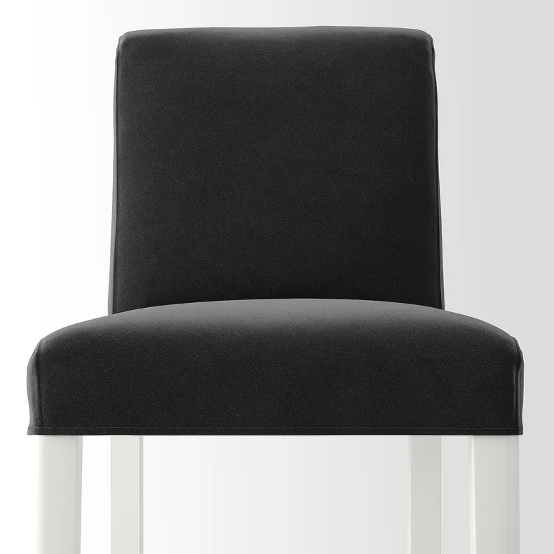 IKEA BERGMUND БЕРГМУНД, барний стілець зі спинкою, білий / Djuparp темно-сірий, 62 см 893.997.65 фото №4
