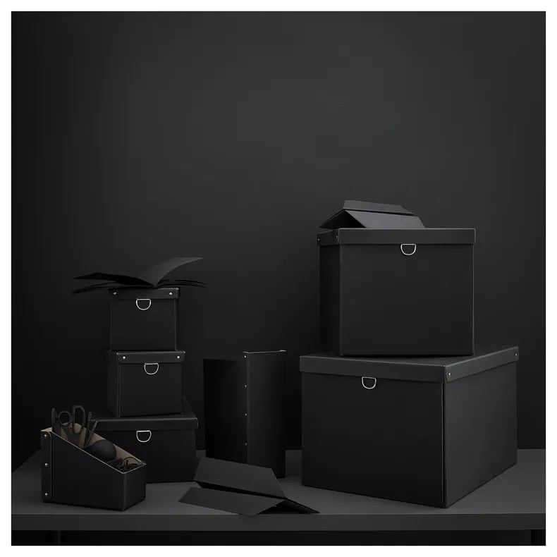 IKEA NIMM НИММ, коробка с крышкой, черный, 35x50x30 см 005.200.53 фото №6