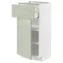 IKEA METOD МЕТОД / MAXIMERA МАКСИМЕРА, напольный шкаф с ящиком / дверцей, белый / светло-зеленый, 40x37 см 694.864.57 фото