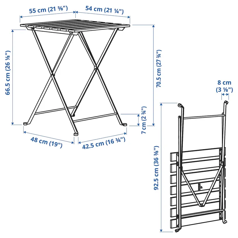 IKEA TÄRNÖ ТЕРНО, стіл, для вулиці, білий, зелений, 55x54 см фото №5