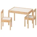 IKEA LÄTT ЛЕТТ, дитячий стіл з 2 стільцями, білий / сосна 501.784.11 фото thumb №1