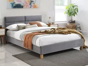 Ліжко двоспальне SIGNAL Sierra Velvet 140x200, сірий фото