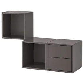 IKEA EKET ЕКЕТ, настінна комбінація для зберігання, темно-сірий, 105x35x70 см 893.363.77 фото