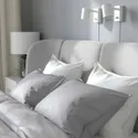 IKEA TUFJORD ТУФЙОРД, каркас ліжка з оббивкою, Талміра біла/чорна/Ліндбоден, 140x200 см 395.553.72 фото thumb №5