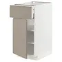 IKEA METOD МЕТОД / MAXIMERA МАКСИМЕРА, напольный шкаф с ящиком / дверцей, белый / матовый темно-бежевый, 40x60 см 994.925.41 фото