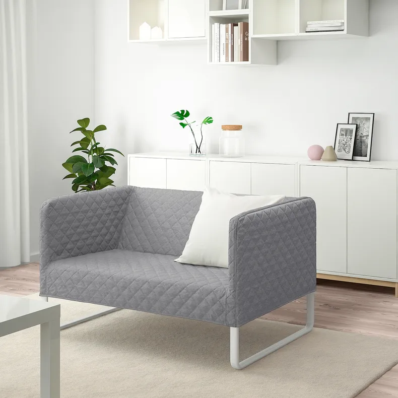 IKEA KNOPPARP КНОППАРП, 2-місний диван, КНІСА світло-сірий 104.246.21 фото №2