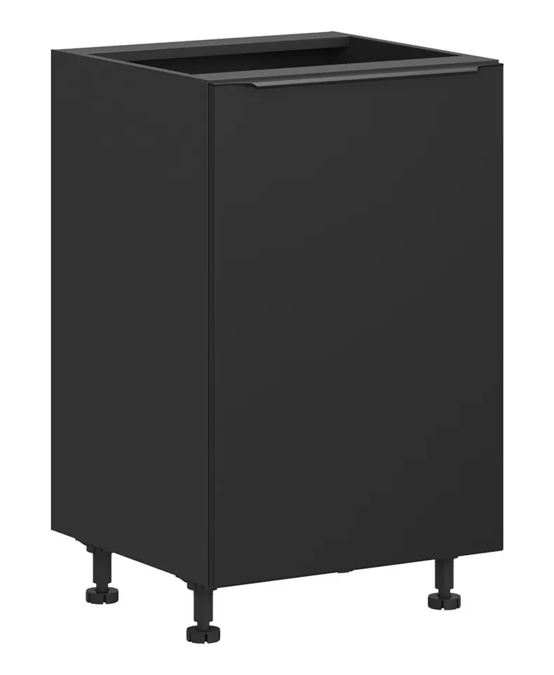 BRW Sole L6 базовый шкаф для кухни 50 см правый черный матовый, черный/черный матовый FM_D_50/82_P-CA/CAM фото №2