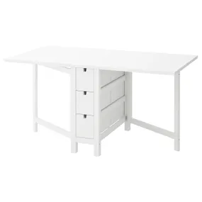 IKEA NORDEN НОРДЕН, стіл-книжка, білий, 26/89/152x80 см 104.238.86 фото