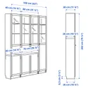 IKEA BILLY БИЛЛИ / OXBERG ОКСБЕРГ, стеллаж + глухие / стеклянные дверцы, имит. дуб, 160x202 см 794.835.47 фото thumb №7