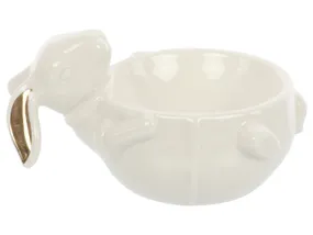 BRW Декоративная тарелка пасхальная BRW Кролик, керамика, белый 085411 фото