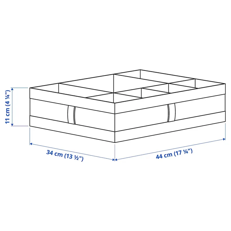 IKEA SKUBB СКУББ, коробка з відділеннями, темно-сірий, 44x34x11 см 504.000.05 фото №5