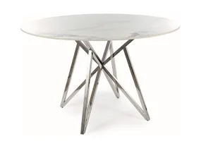 Стол обеденный SIGNAL MURANO, белый / хром, 120x120 фото