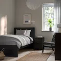 IKEA MALM МАЛЬМ, каркас ліжка з матрацом, чорно-коричневий/ОБЮГДА жорсткий, 90x200 см 095.368.46 фото thumb №3