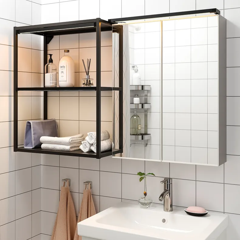 IKEA SILVERGLANS СІЛЬВЕРГЛАНС, LED підсвітка для ванної, антрацит може потемніти, 60 см 205.292.17 фото №6