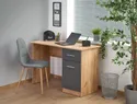 Письмовий стіл HALMAR ELMO 120x55 см, дуб вотан, чорний фото thumb №2