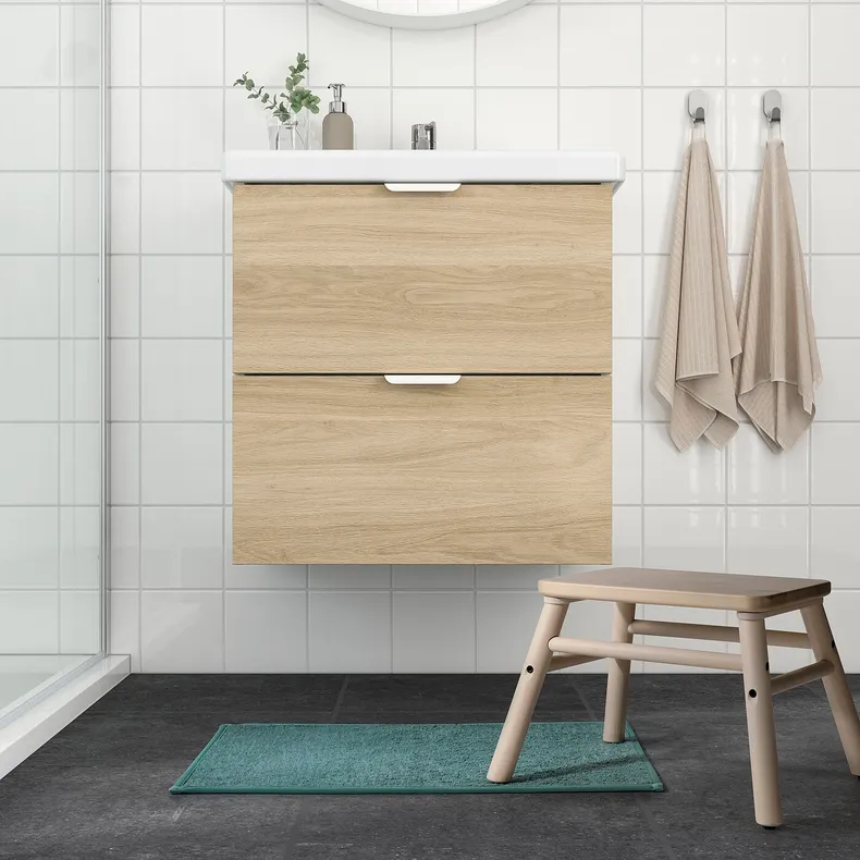 IKEA OSBYSJÖN ОСБЮШЕН, килимок для ванної кімнати, бірюзовий, 40x60 см 105.142.02 фото №2